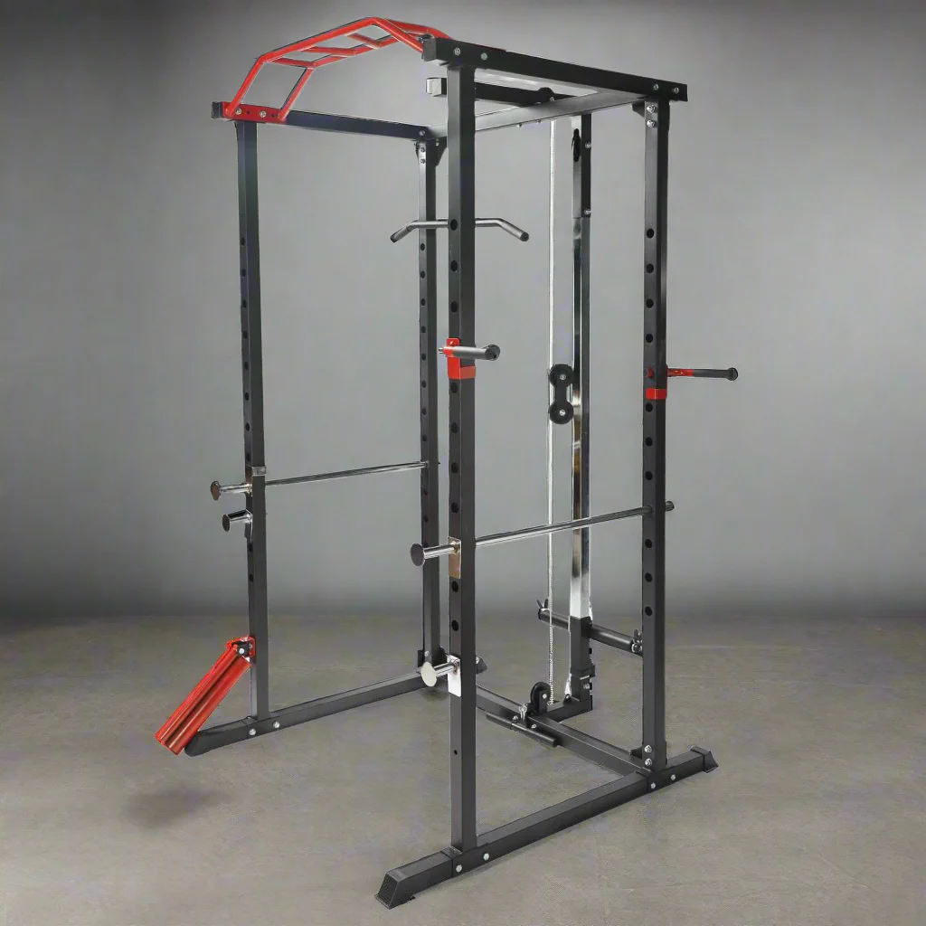 New Gym Power Rack with LAT Pulldown Attachment – Heavy-Duty Squat Cage for Strength Training, Home Gym Equipment – Model 52321 - Image 2