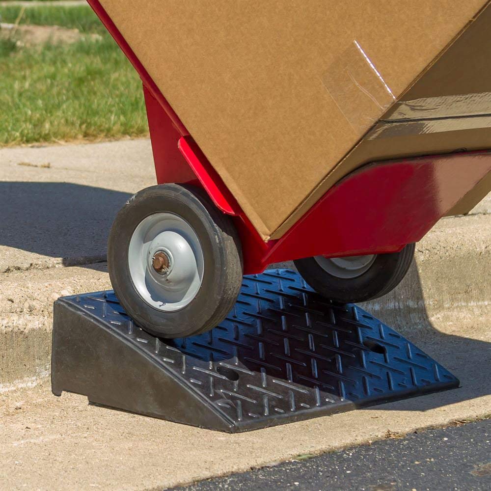 Heavy Duty Rubber Curb Ramp – 22,000 lbs Load Capacity | Container & Driveway Ramp for RVs, Loading Docks Curbs | R40301&