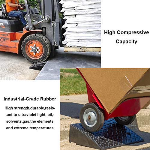 Heavy Duty Rubber Curb Ramp – 22,000 lbs Load Capacity | Container & Driveway Ramp for RVs, Loading Docks Curbs | R40301& - Image 4