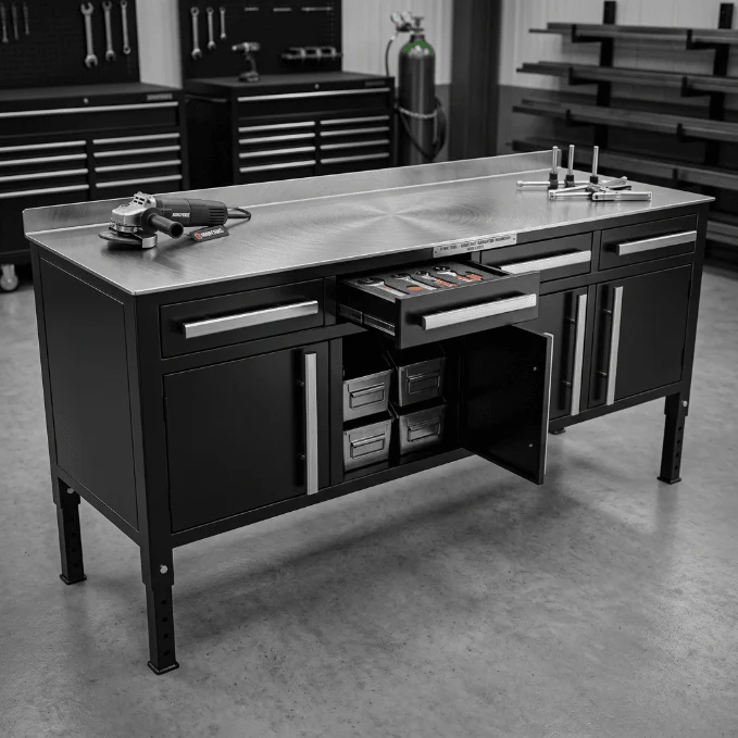Heavy-Duty Steel Welding Table & Tool Bench – Industrial Workbench with Storage Drawers - Image 4