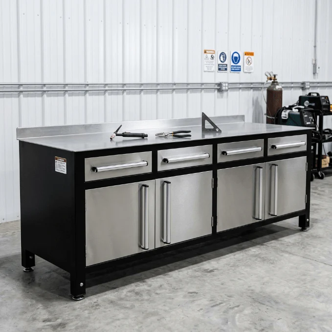 Heavy-Duty Steel Welding Table & Tool Bench – Industrial Workbench with Storage Drawers - Image 7