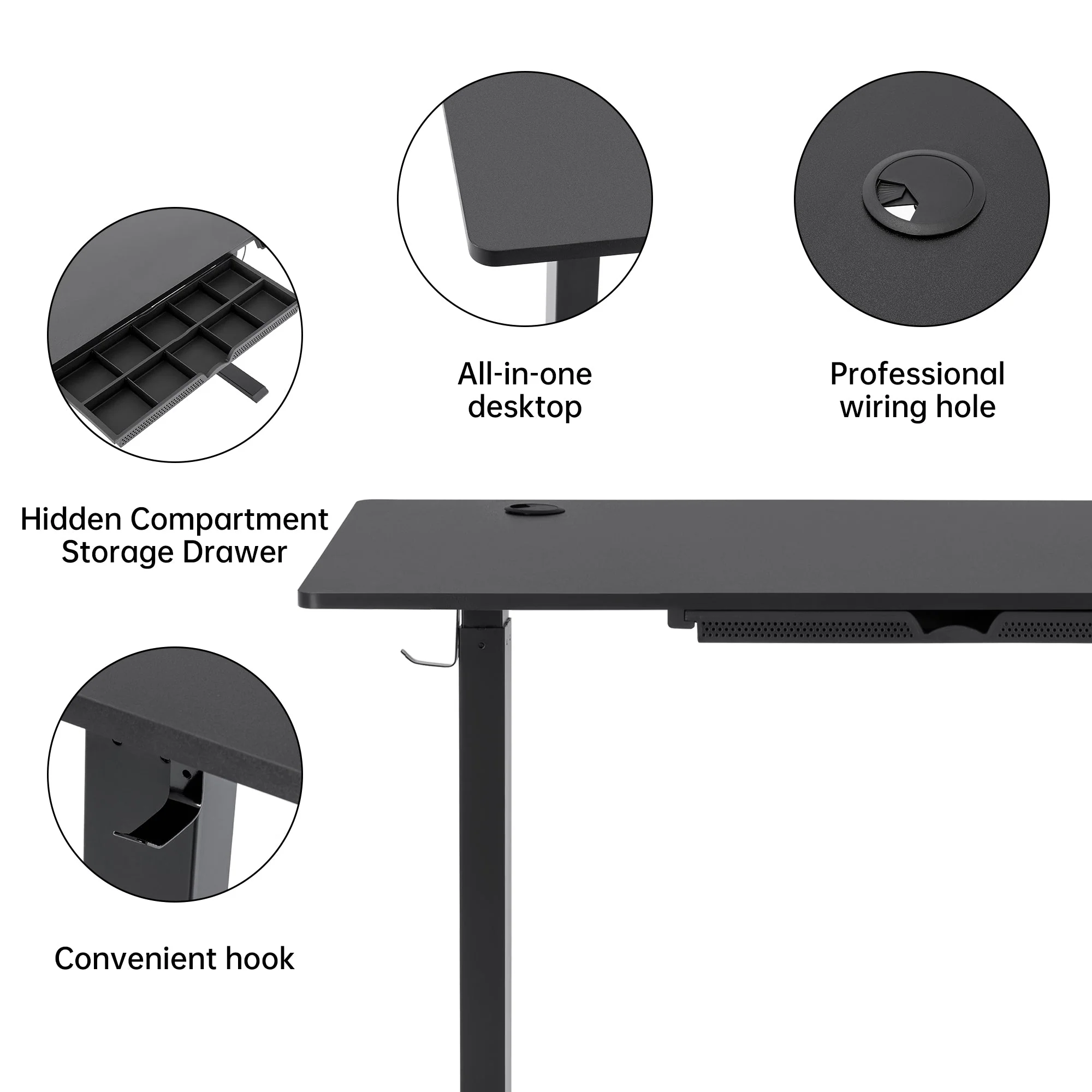 Height Adjustable Electric Standing Desk 47" x 23" Sit Stand Workstation AMACT1260 - Image 2