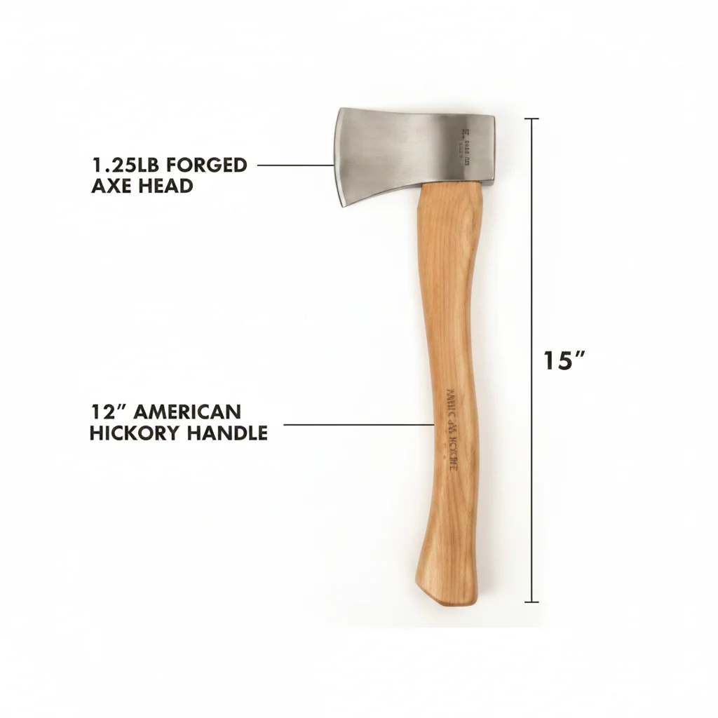 Hickory Handle Forged Steel Hatchet – Available in 1.1 to 5 LB Sizes for Chopping, Splitting & Survival - Image 4