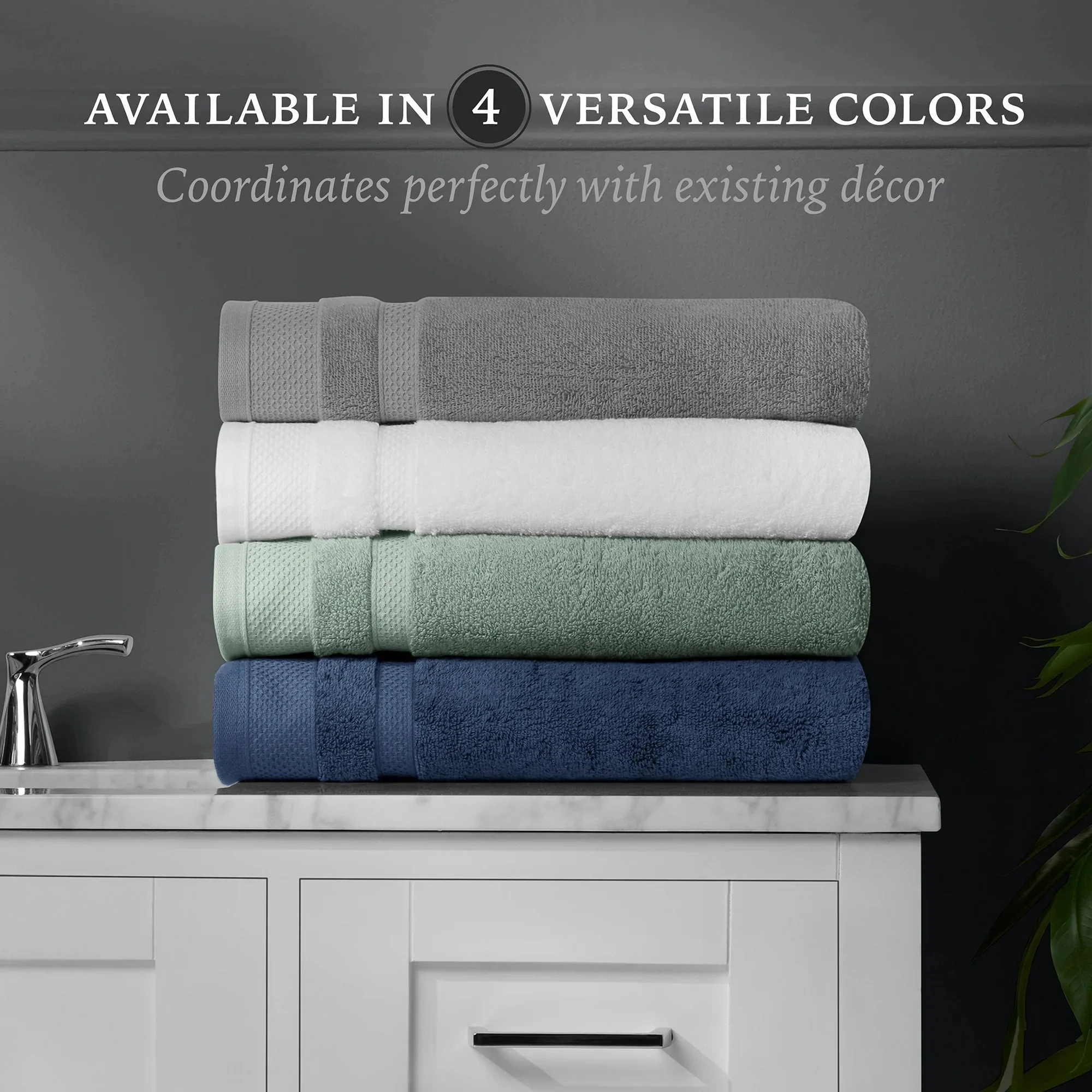 Hotel Style 6-Piece Cotton Bath Towel Set – Arctic White Luxury Bathroom Towels - Image 3
