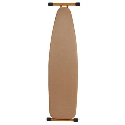 Household Essentials Bamboo Leg Ironing Board 4-Leg Tan FiberTech Cover: Collapsible Metal, 54" x 14", Beige - Image 3