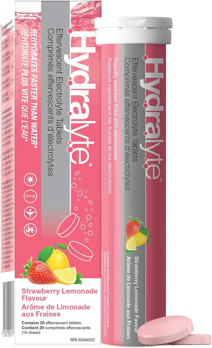 Hydralyte Effervescent Electrolyte Tablets – Low Sugar Hydration Tablets, 20 Count/ 40 Count