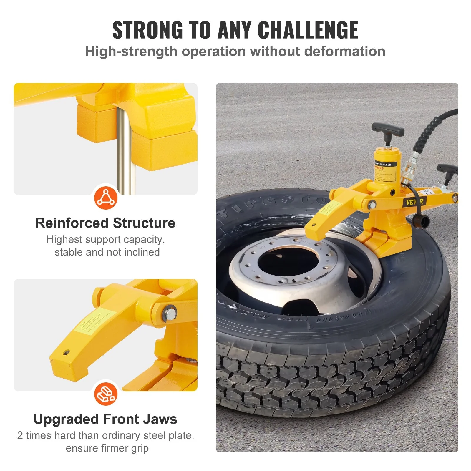 Heavy-Duty Truck & Ag Tire Hydraulic Bead Breaker Kit with 10,000 PSI Foot Pump – SKU: S1181 - Image 3