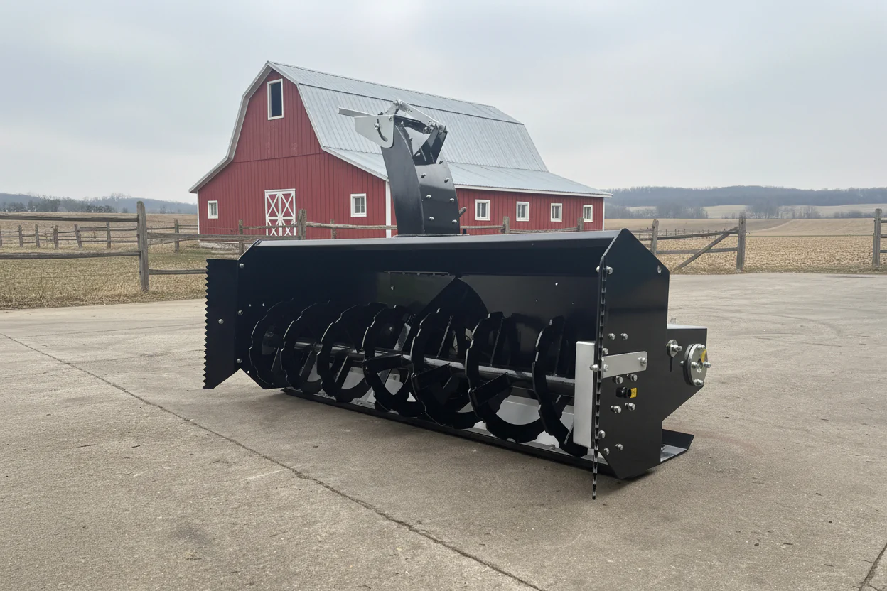 Hydraulic Skid Steer Snow Blower – SS-SB Series 72″ & 84″ Heavy-Duty Snow Removal