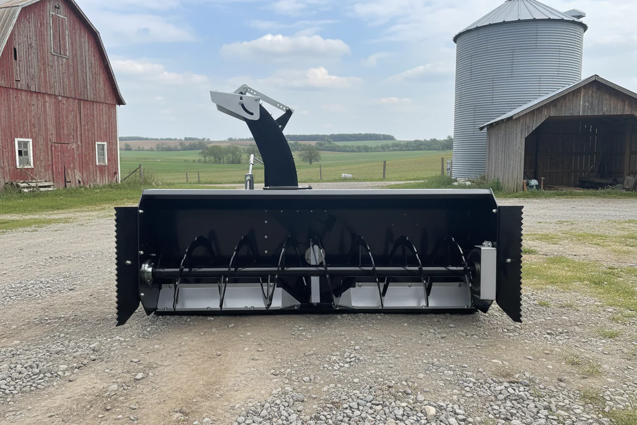 Hydraulic Skid Steer Snow Blower – SS-SB Series 72″ & 84″ Heavy-Duty Snow Removal - Image 3