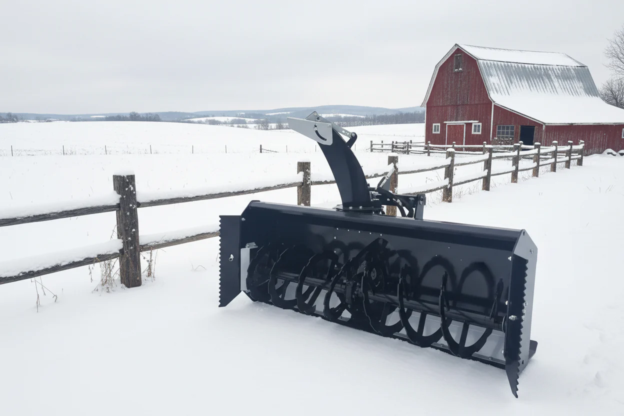Hydraulic Skid Steer Snow Blower – SS-SB Series 72″ & 84″ Heavy-Duty Snow Removal - Image 4