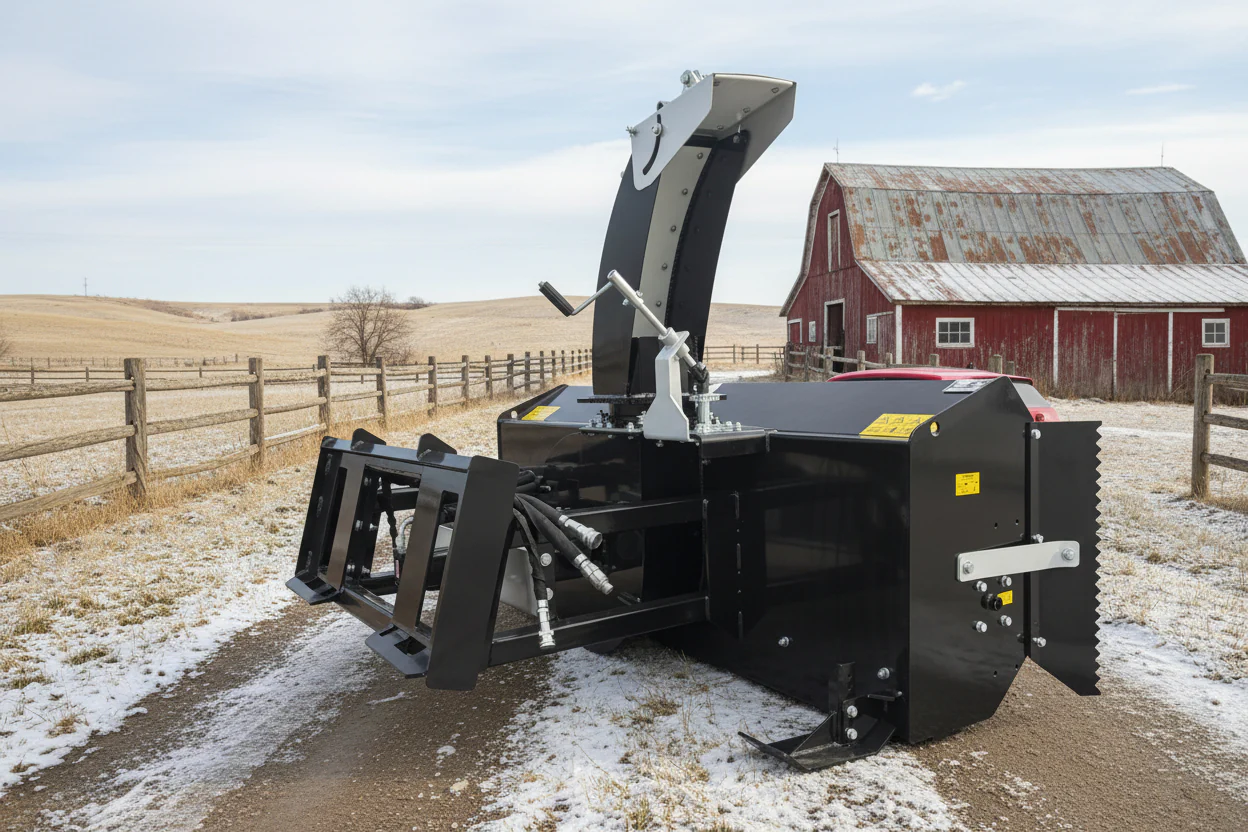 Hydraulic Skid Steer Snow Blower – SS-SB Series 72″ & 84″ Heavy-Duty Snow Removal - Image 5