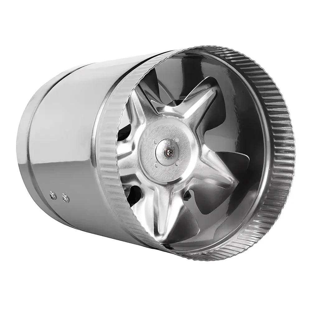 Hydroponic In‑Line Duct Booster Fans 4″, 6″ & 8″ – 90/240/420 CFM High‑Pressure, Low‑Noise