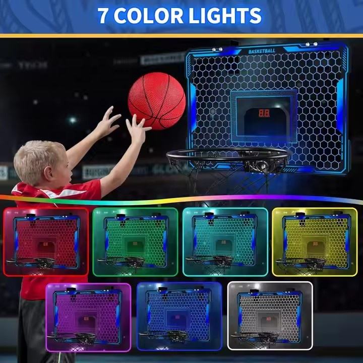 Indoor Mini Basketball Hoop with LED Scoreboard & Remote YS16891006 - Image 2