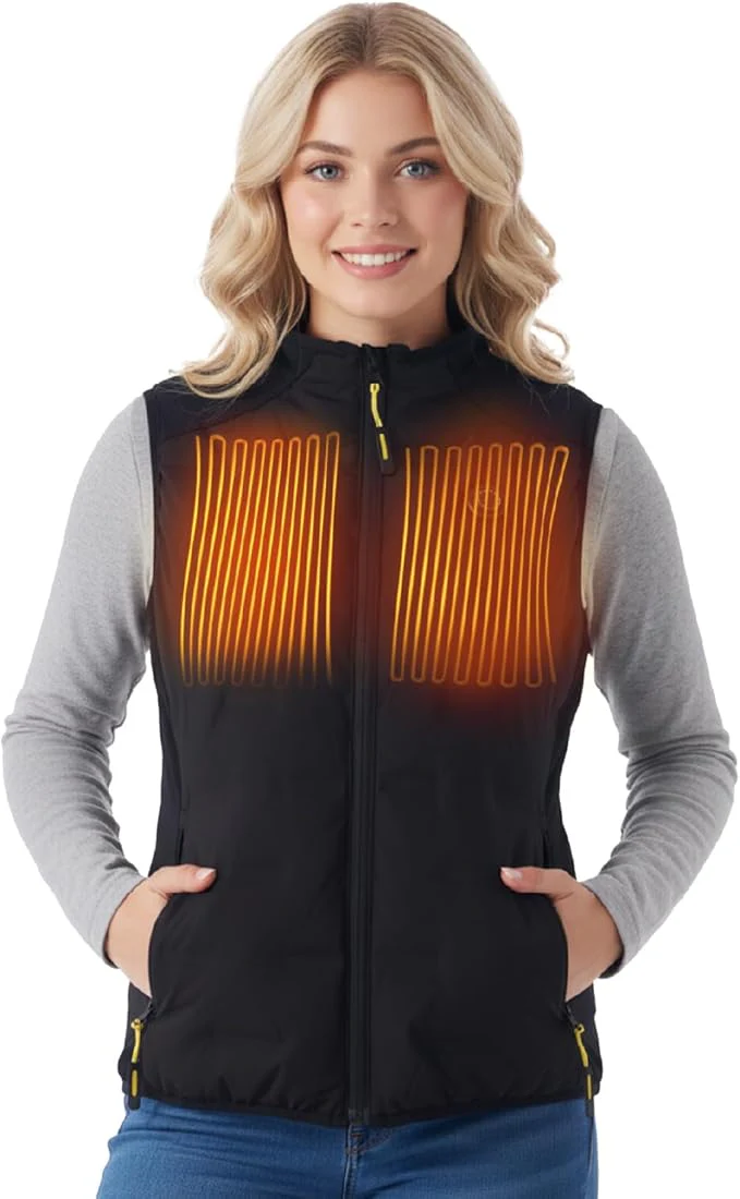 InoKraft Heated Vest for Women Lightweight Quilted Rechargeable Heated Vest with Battery Pack