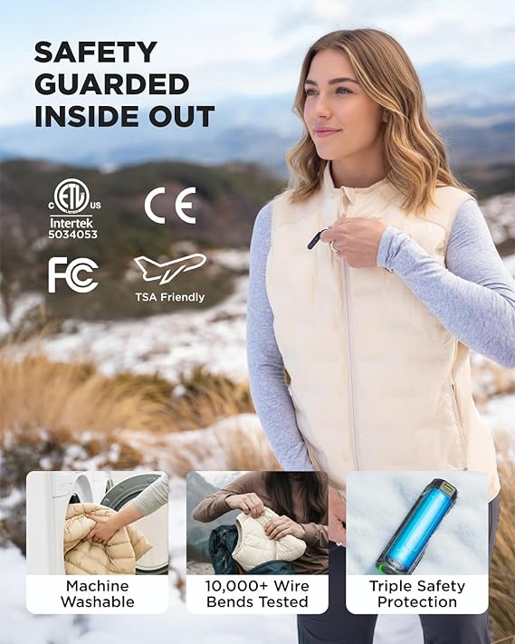 InoKraft Heated Vest for Women Lightweight Quilted Rechargeable Heated Vest with Battery Pack - Image 4