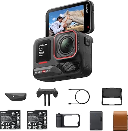 Insta360 Ace Pro 2 Flash Print Bundle 8K Waterproof Action Camera with Leica Lens and Xplorer Grip Pro Kit
