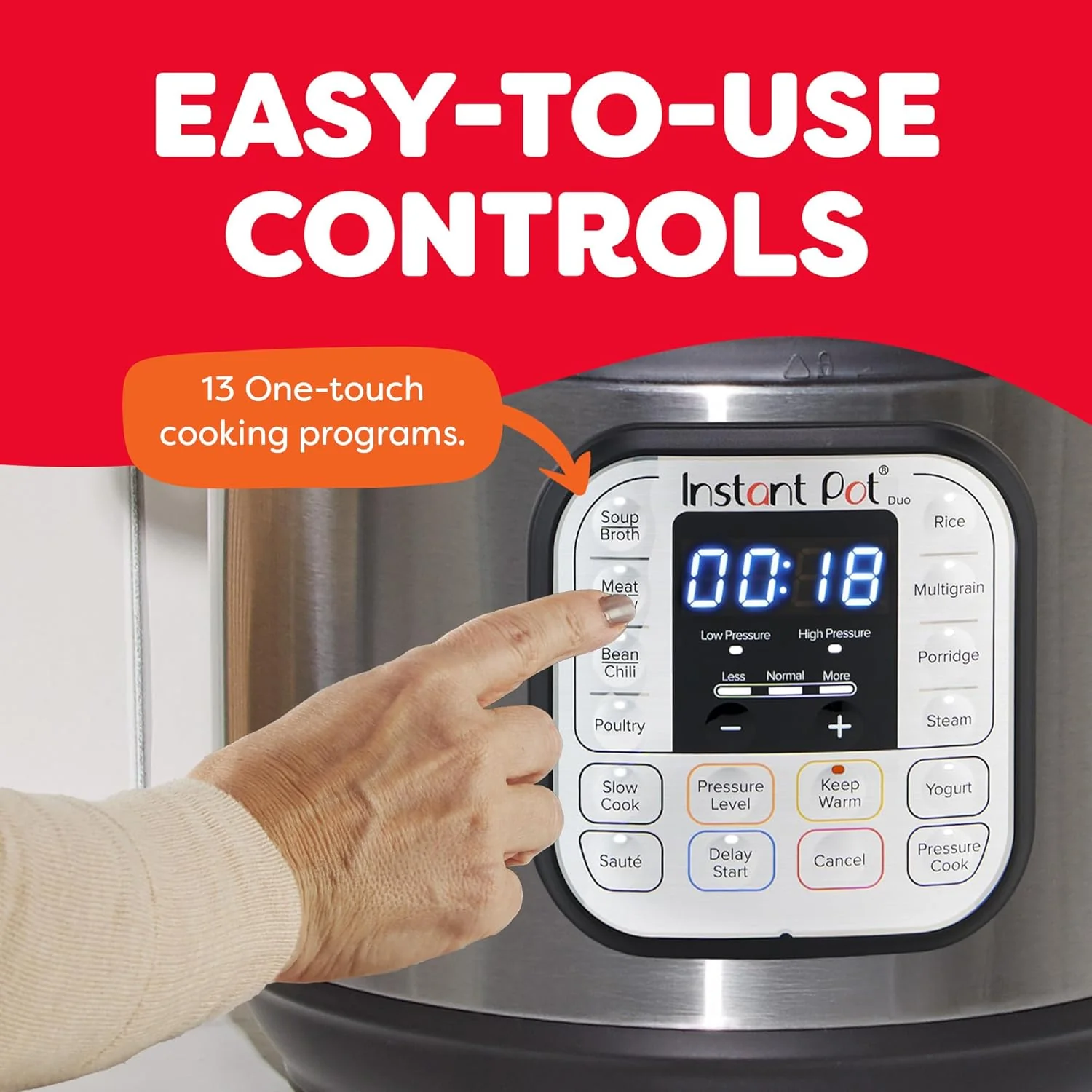 Instant Pot Duo 7-in-1 Electric Pressure Cooker, Slow Cooker, Rice Cooker, Steamer, Saute, Yogurt Maker, Warmer & Sterilizer, Includes App With Over 800 Recipes, Stainless Steel, 6 Quart, used item - Image 3