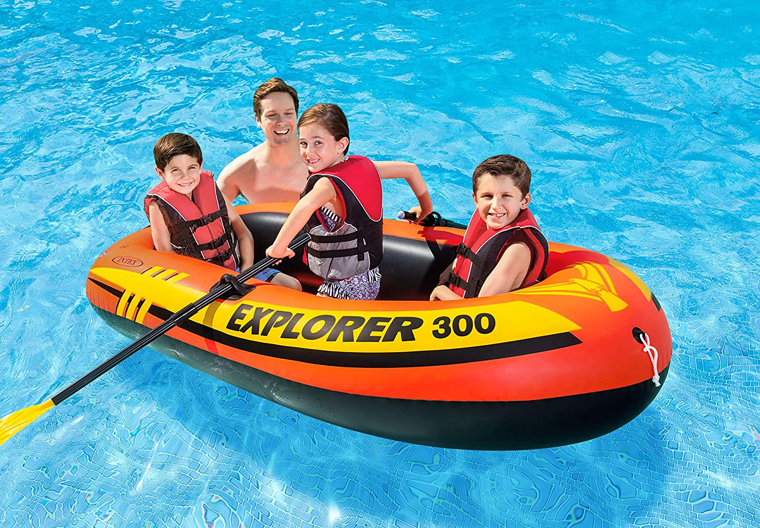 Intex Explorer 3-Person Inflatable Boat | Durable Raft for Lake & Pool – Model 58332NP - Image 3