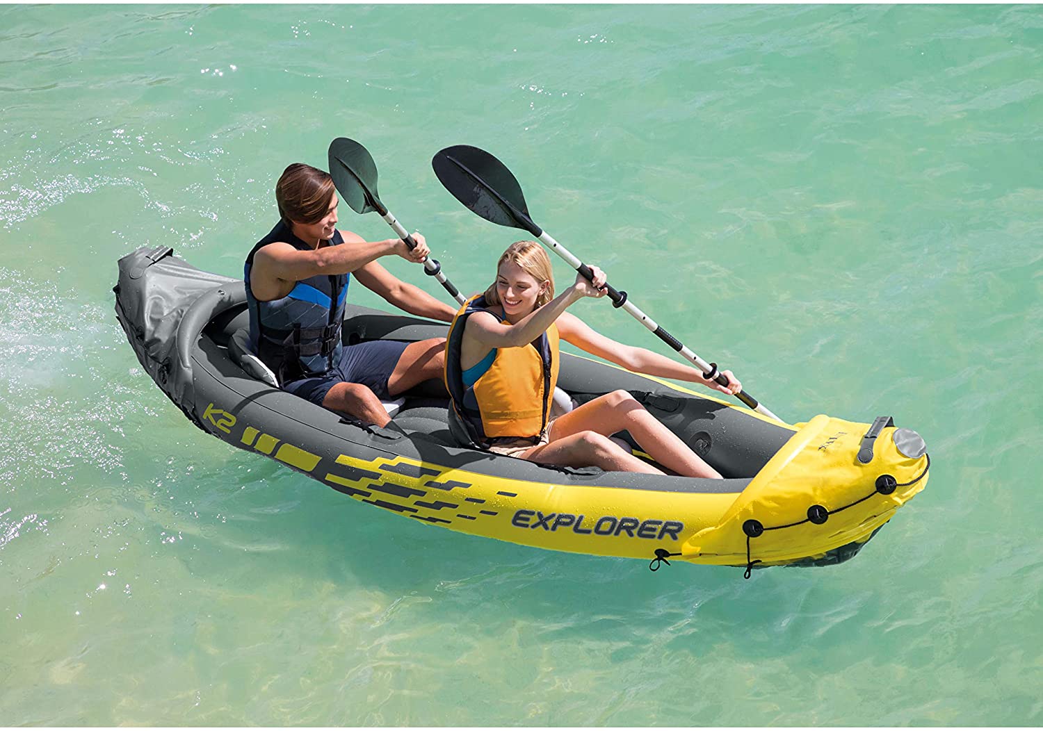 Intex Explorer K2 Inflatable Kayak Set – 2-Person Tandem Kayak with Oars & Pump | Model 68307NP - Image 7