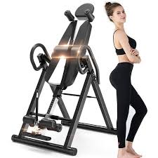 Inversion Table with Extended Ankle Lock Handle | Heavy-Duty Back Relief & Stretching | Model AMEI755