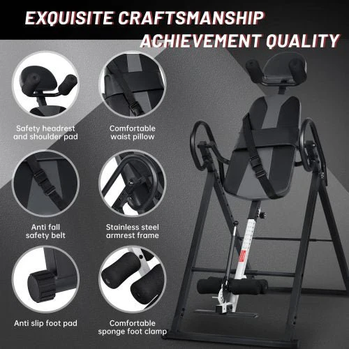 Inversion Table with Extended Ankle Lock Handle | Heavy-Duty Back Relief & Stretching | Model AMEI755 - Image 2