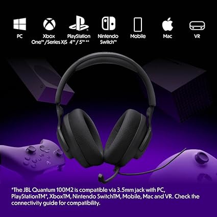 JBL Quantum 100M2 Wired Gaming Headset with Detachable Microphone - Image 2