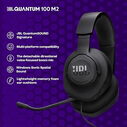 JBL Quantum 100M2 Wired Gaming Headset with Detachable Microphone - Image 3