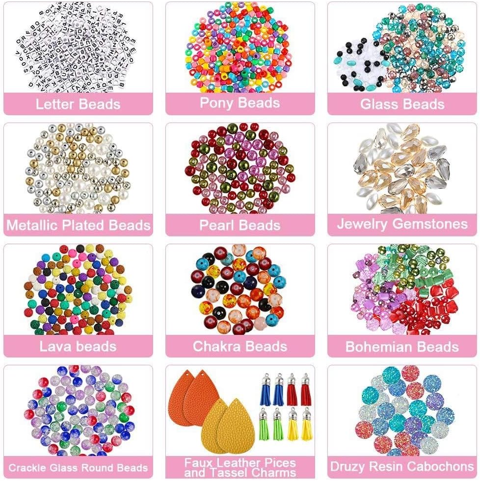 Jewelry Making Kit – 2880 PCS Beads, Tools & Accessories for Bracelets & Earrings | SKU: 215536 - Image 9