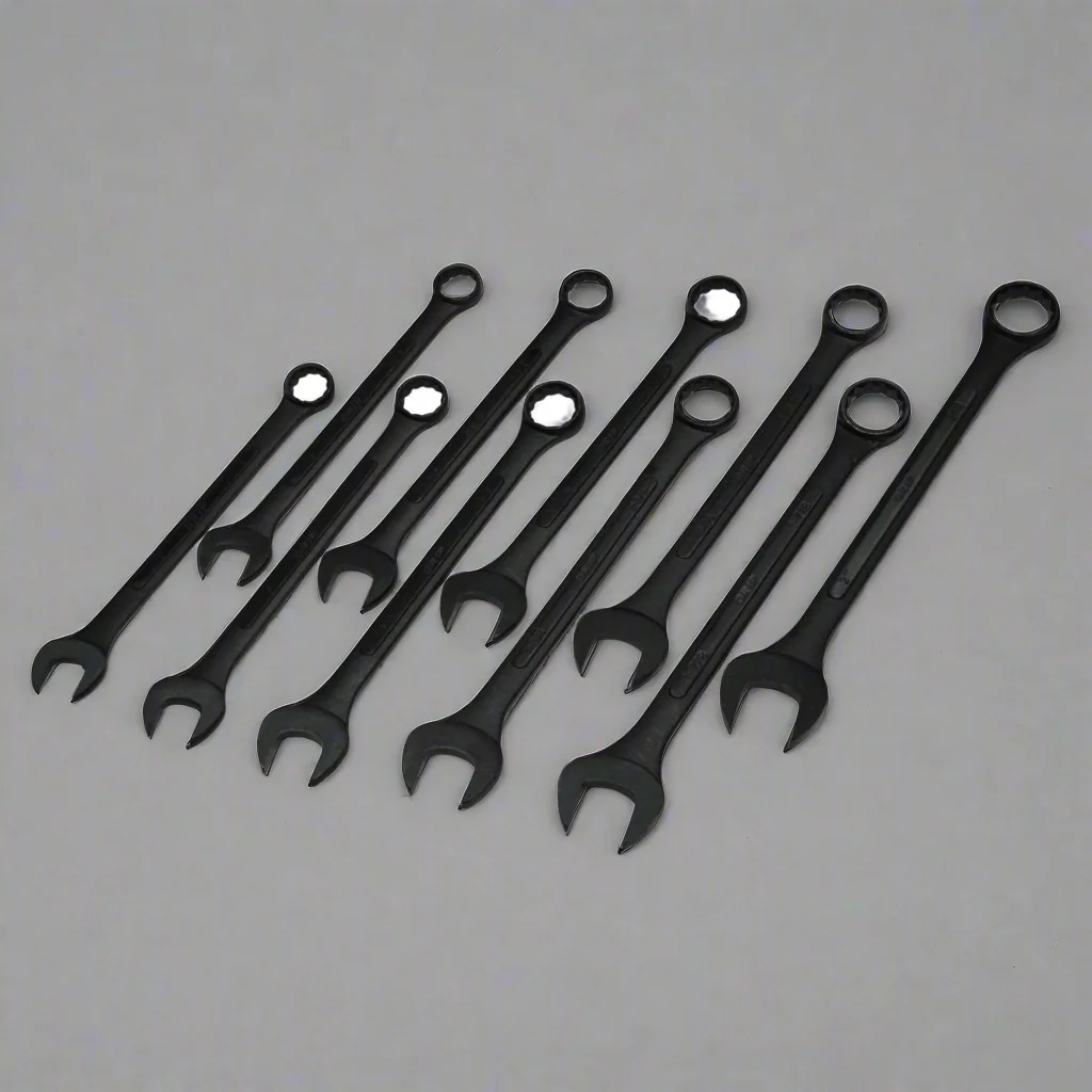 10-Piece Jumbo Combination Wrench Set Black Oxide Heavy Duty SAE & Metric Sizes 1-5/16″–2″ / 33mm–50mm - Image 2