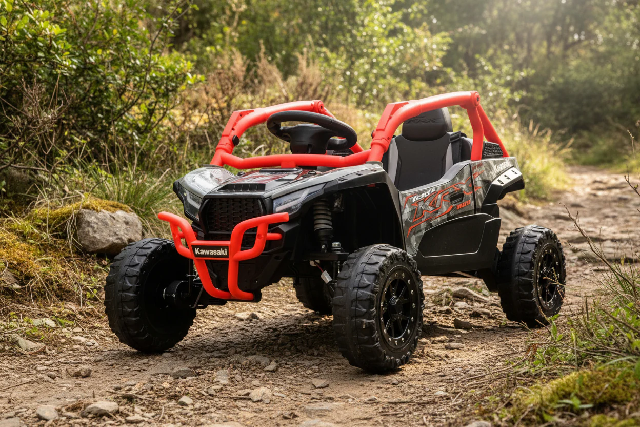 Kawasaki KRX 1000 Licensed 24V Ride-On Car – Remote Control, EVA Wheels, Leather Seat