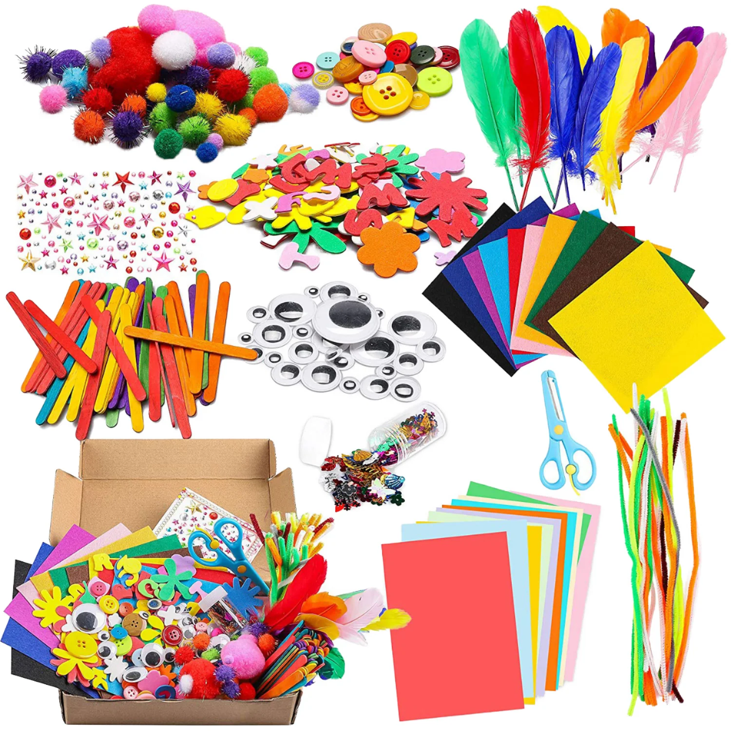 Kids Arts and Crafts Supplies Kit DIY Creative Activity Set Multi Pack ACS149