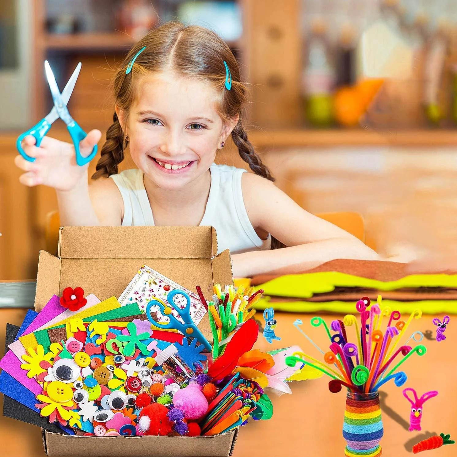 Kids Arts and Crafts Supplies Kit DIY Creative Activity Set Multi Pack ACS149 - Image 2