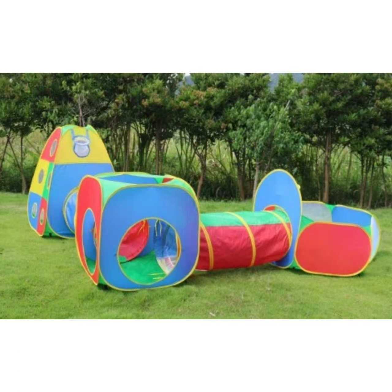 Kids Play Tent Tunnel & Ball Pit Set with Basketball Hoop – 5-Piece Pop-Up Indoor & Outdoor Play Set SIT12 - Image 3