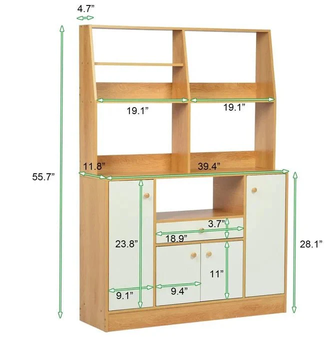 New 56" Kitchen Pantry Cabinet with Microwave Stand – Storage Hutch with Shelves & Cabinets | 123214 - Image 3