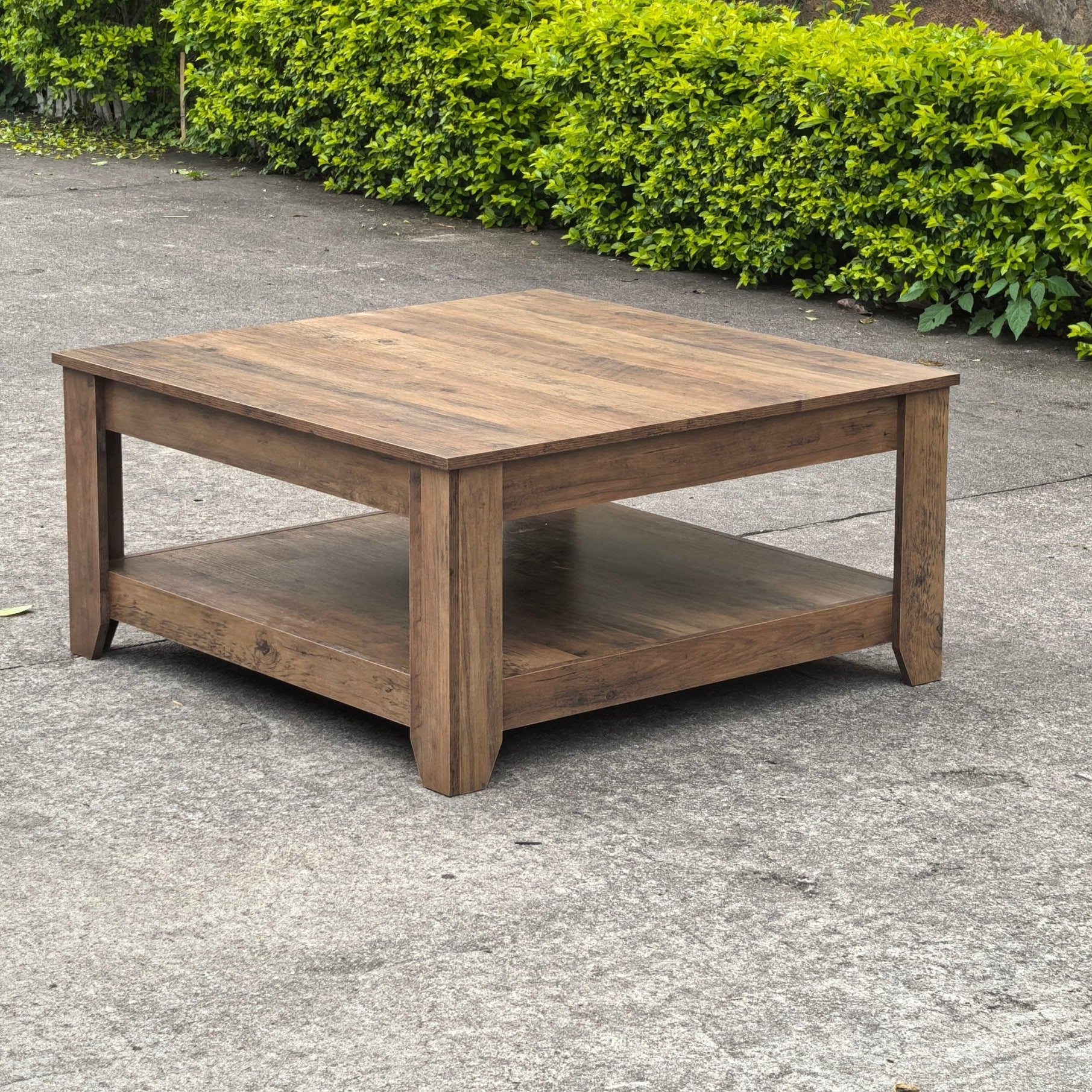 Modern & Rustic Oak Coffee Table Collection – Dark Gray Oak or Knotty Oak Storage Center Table for Living Room | TLC252 Series - Image 2