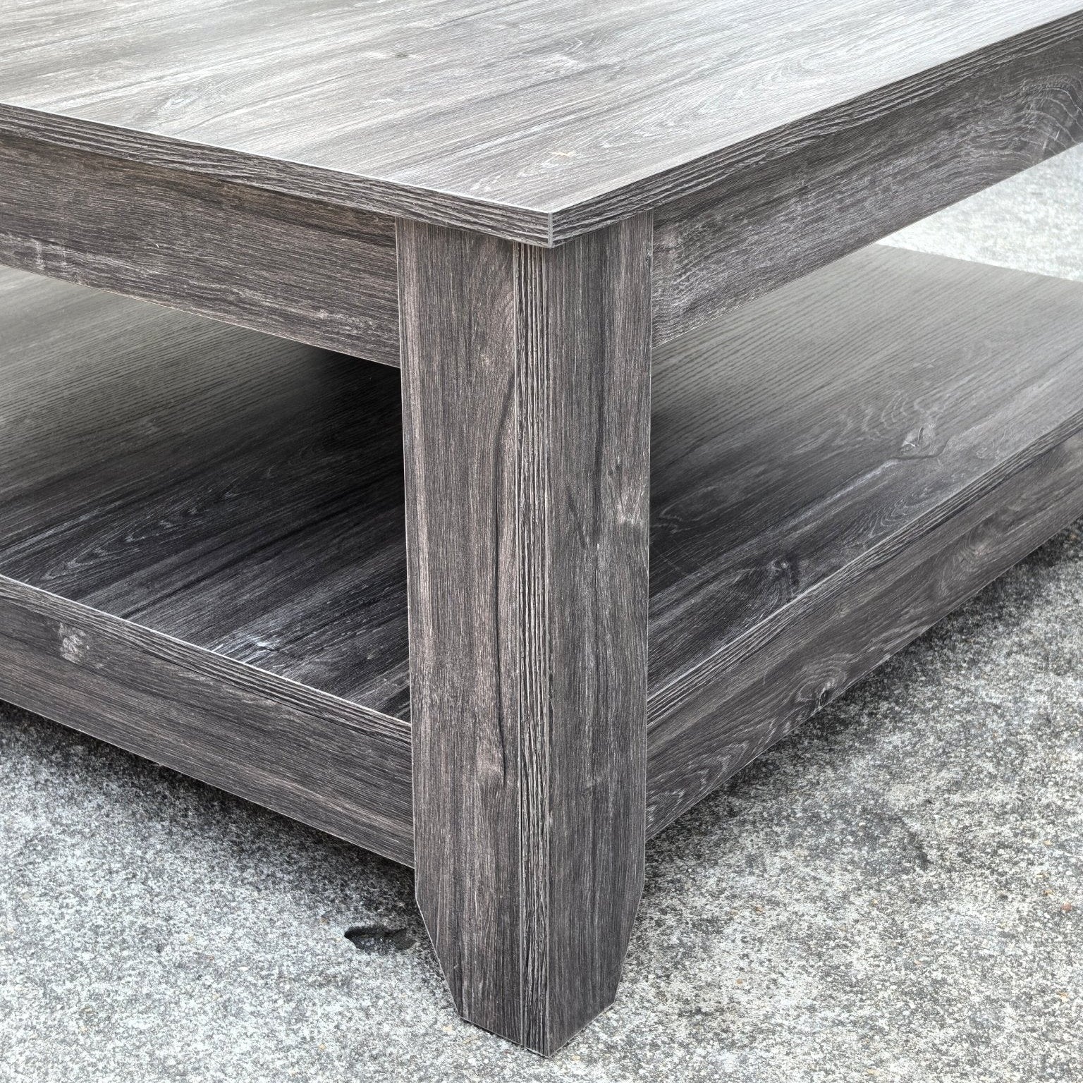 Modern & Rustic Oak Coffee Table Collection – Dark Gray Oak or Knotty Oak Storage Center Table for Living Room | TLC252 Series - Image 6