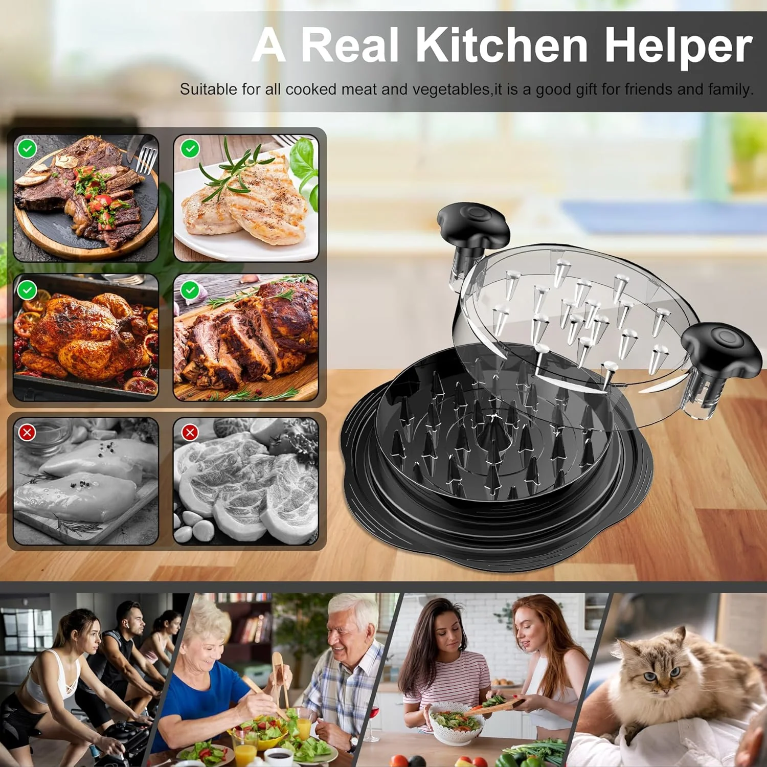 Large Chicken Shredder Tool Twist Manual Meat Shredder for Chicken Breast CS1122 - Image 5
