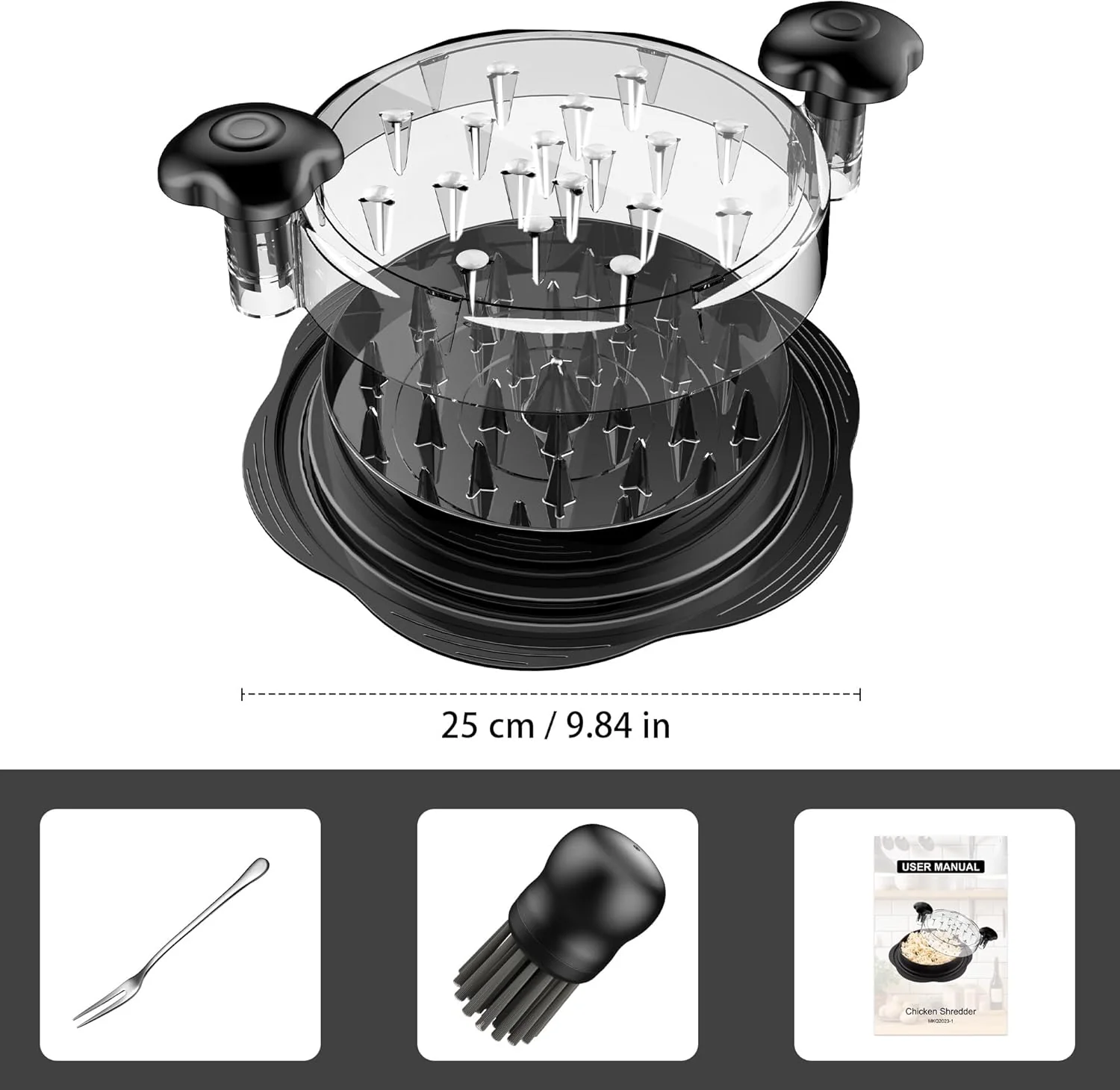 Large Chicken Shredder Tool Twist Manual Meat Shredder for Chicken Breast CS1122 - Image 7