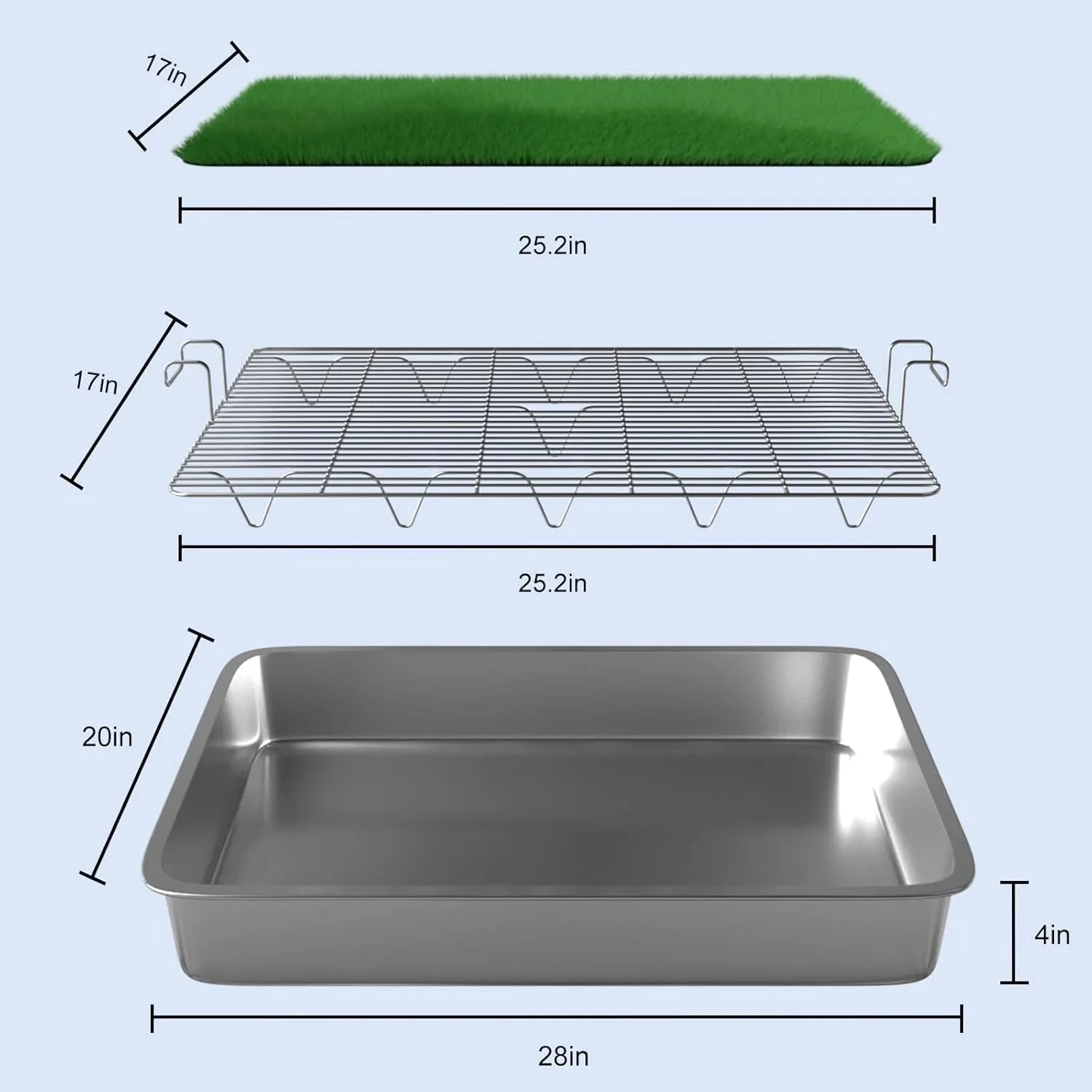 Large Dog Grass Pad Potty Tray 28x20 – Indoor & Outdoor Puppy Toilet Training System (DOGGPT) - Image 6