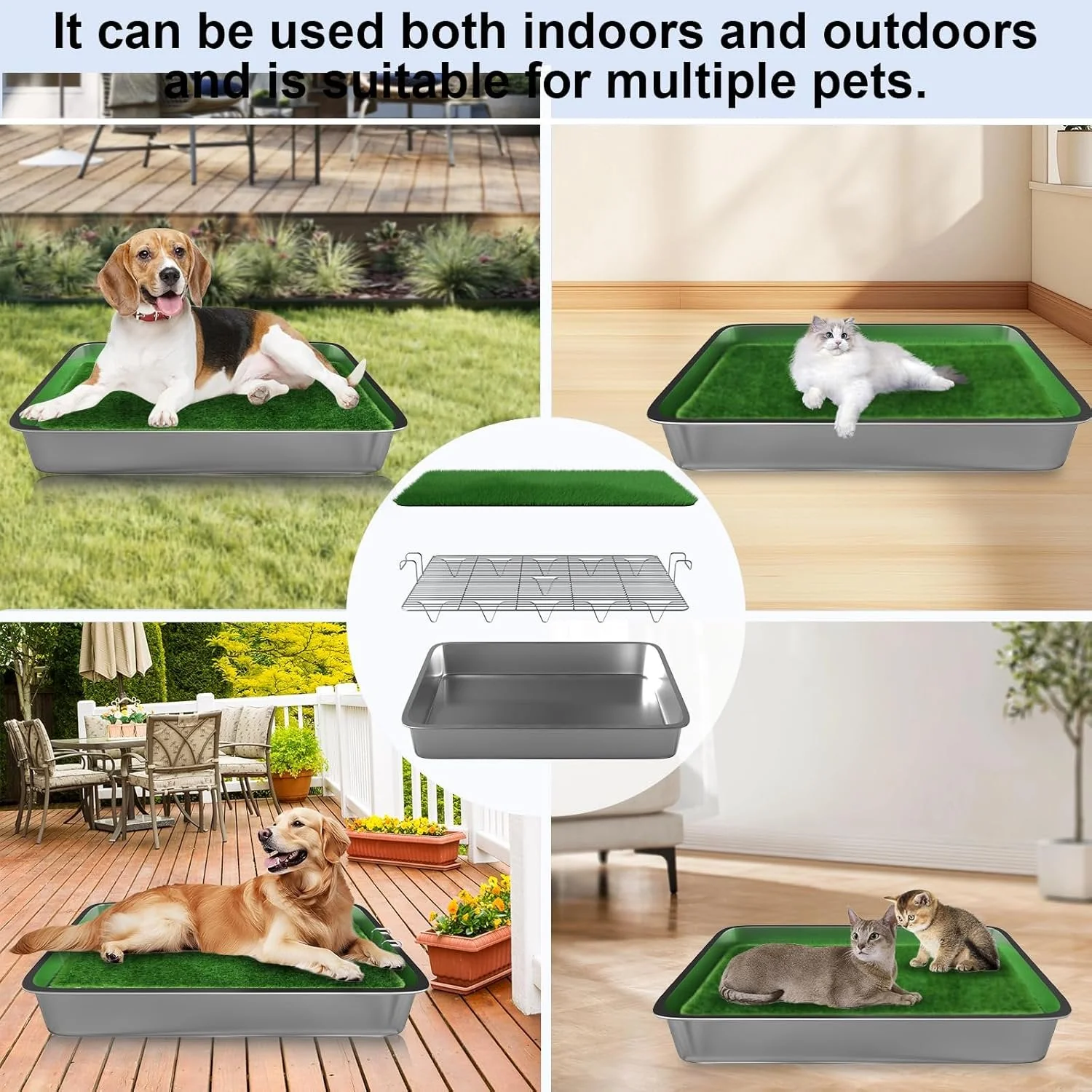 Large Dog Grass Pad Potty Tray 28x20 – Indoor & Outdoor Puppy Toilet Training System (DOGGPT) - Image 7