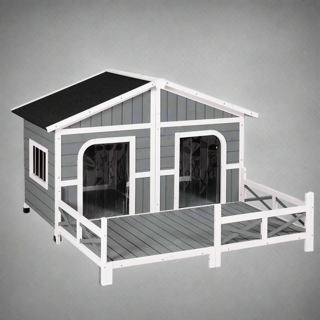 Large Wooden Raised Outdoor Dog House with Porch – Durable, Weather-Resistant Shelter | SKU: DH3016L - Image 8