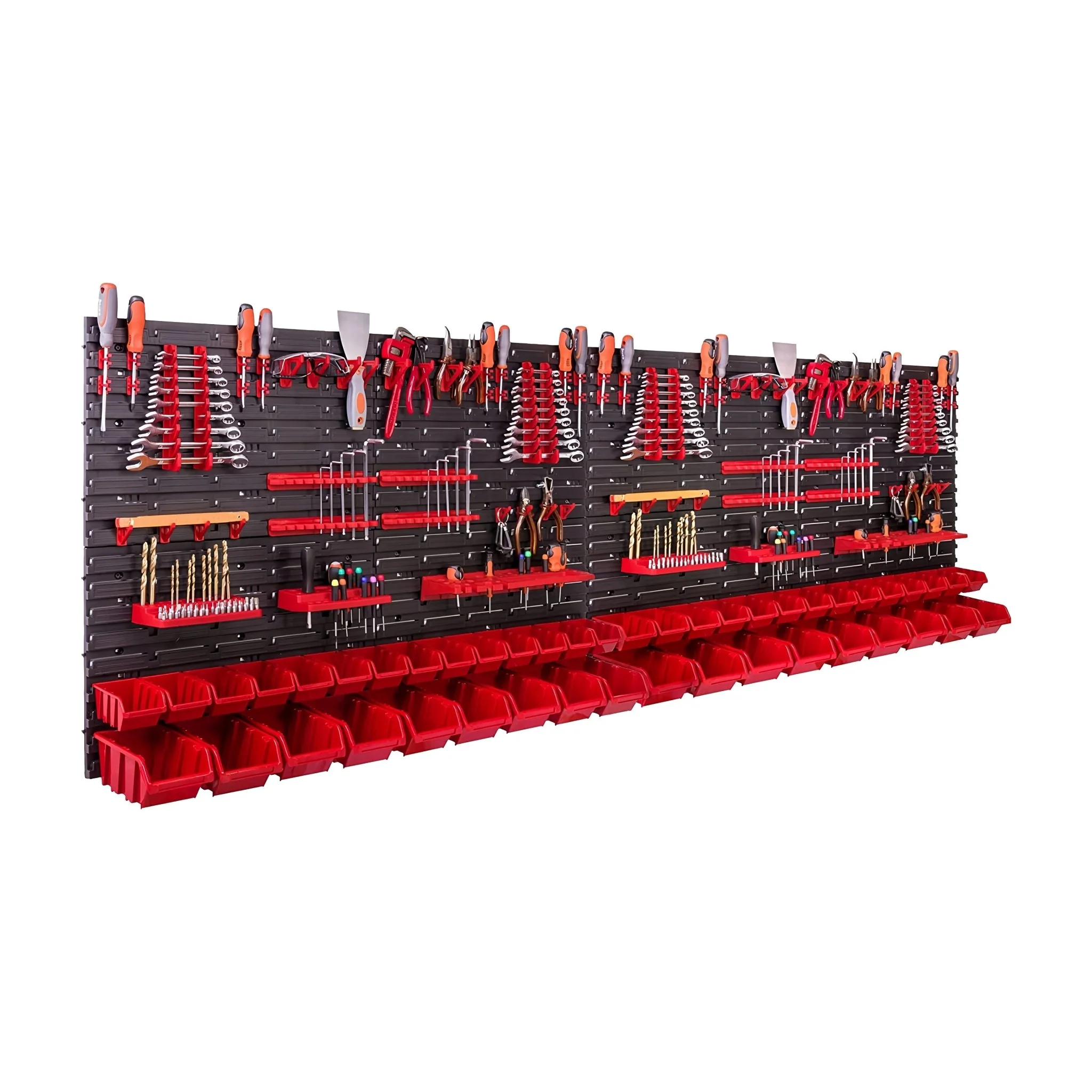 Large Workshop Shelving Organizer – 90.7″ x 30.7″, 134-Piece Hook, Bin & Tray System PST2317
