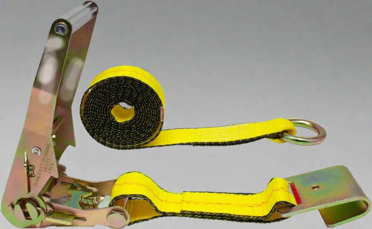Lasso Ratchet Tie-Down Straps with Flat Hook & O-Ring – 2" x 10" | 4-Pack | 3,335 lbs WLL - Image 3