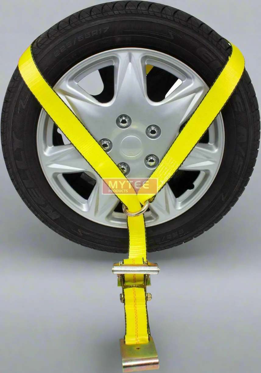Lasso Ratchet Tie-Down Straps with Flat Hook & O-Ring – 2" x 10" | 4-Pack | 3,335 lbs WLL - Image 4