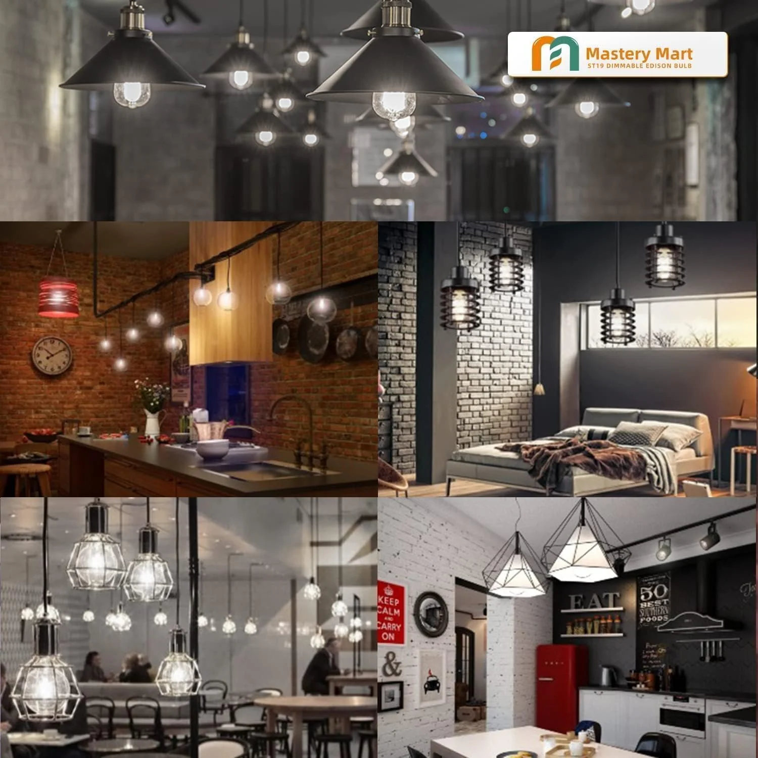 LED Edison Bulbs 10-Pack ST19/ST58 5.5W 2700K E26 – Vintage Filament Light Bulbs JXED10 - Image 2