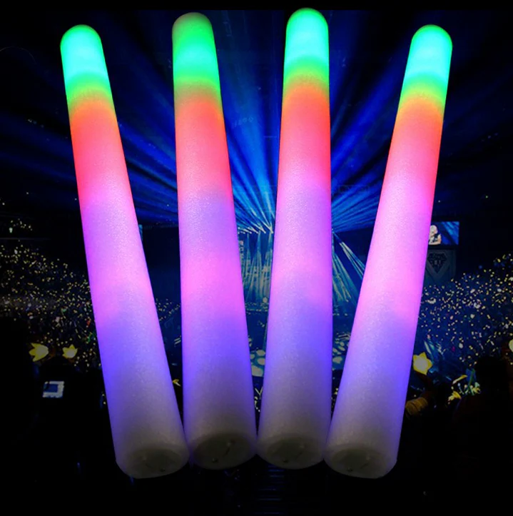 LED Foam Glow Sticks Multicolor 3-Pack – 3-Mode Light-Up Party Sticks for Events & Festivals JXGS40