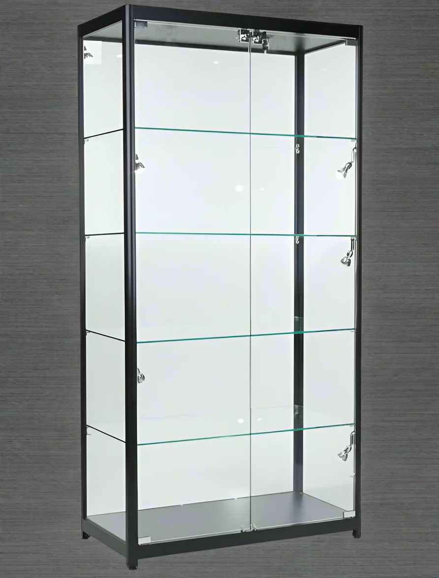 LED Glass Display Tower – 5-Shelf Freestanding Retail Showcase | TNS094