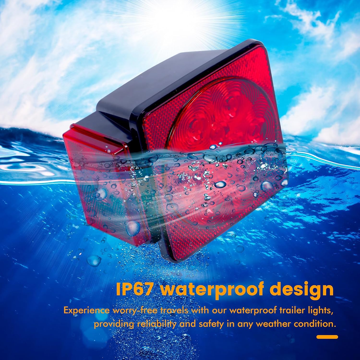 LED Trailer Light Kit 12V Waterproof Submersible Complete Wiring Harness 70205T - Image 5