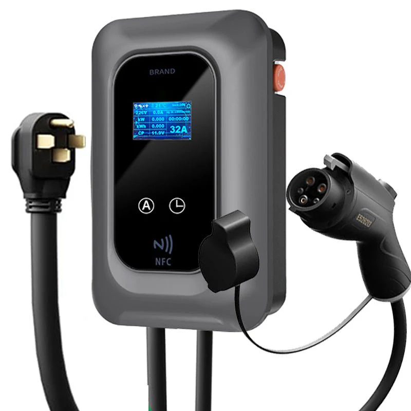 Level 2 EV Charger 50A Wall-Mounted Smart Charger with LCD & Type 1 Plug – RFID + App Control 02485812