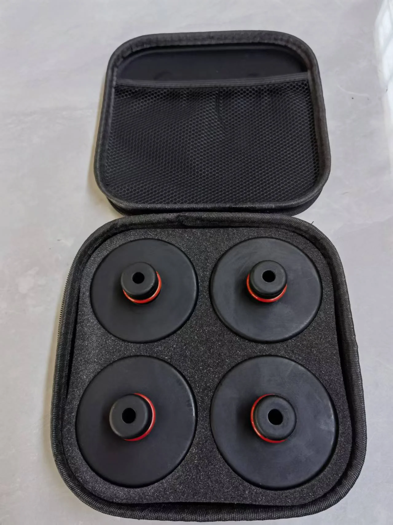 Lifting Jack Pad Set for Tesla Model 3/S/X/Y (2013–2025) 4-Piece Rubber Pucks with Storage Case LJPFT